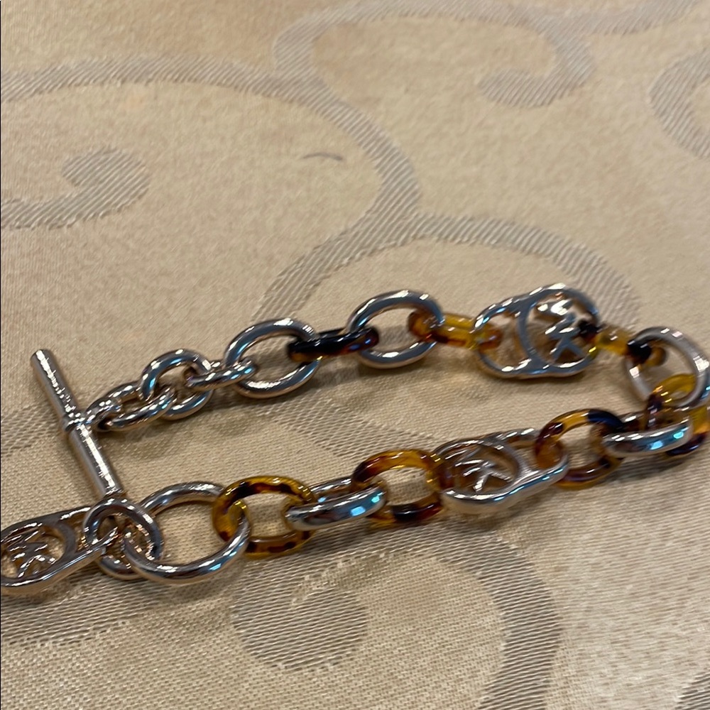 Michael Kors Silver and Tortoiseshell Chain Bracelet